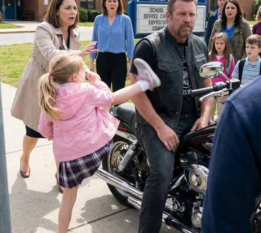 Az emberek megdermedtek, amikor egy kislány cipőt vágott egy durva kinézetű motorosra az iskola előtt – „Megőrült!” – kiáltotta valaki –, de miért ő volt az egyetlen, aki rémültnek tűnt?