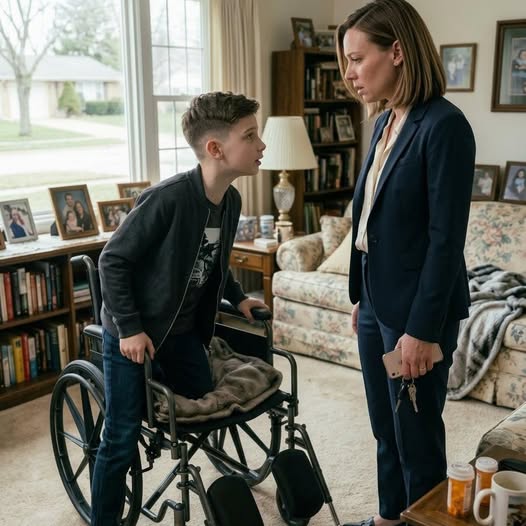 A férjem otthon hagyott a „bénult” fiával. Abban a pillanatban, hogy az autója eltűnt a kocsifelhajtón, a fiú felállt a kerekesszékéből, és azt suttogta: „El kell menned. Nem fog visszajönni.”